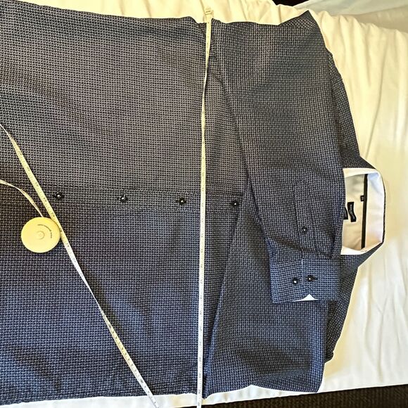 Rosso Milano Italy Blue and White Button Down Dress Shirt Modern Fit RM-4024 - Picture 9 of 11